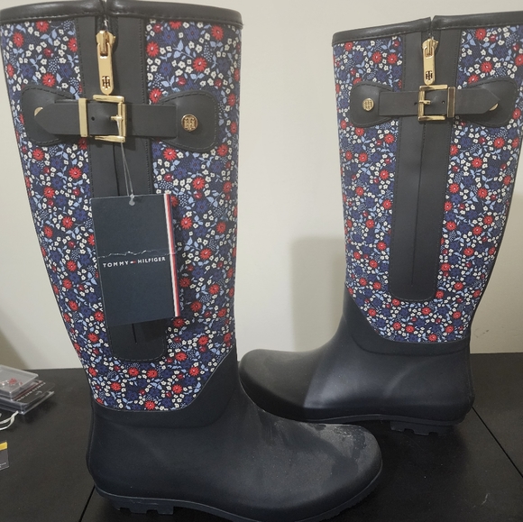 navy blue tommy hilfiger rain boots